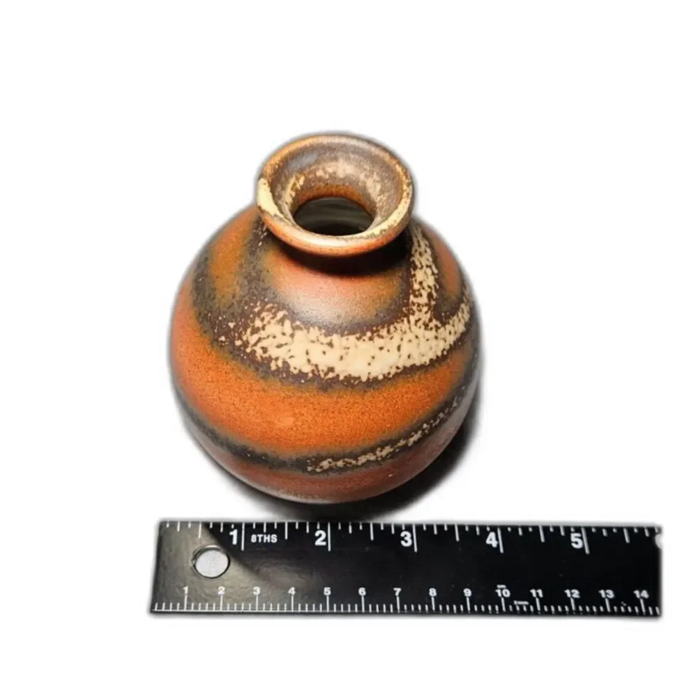 Vintage Japanese Pottery Bud Vase 4.25